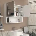 Καθρέπτης μπάνιου Όλυμπος 83 χρώμα λευκό 75×16,8×65εκ. – εικόνα 4