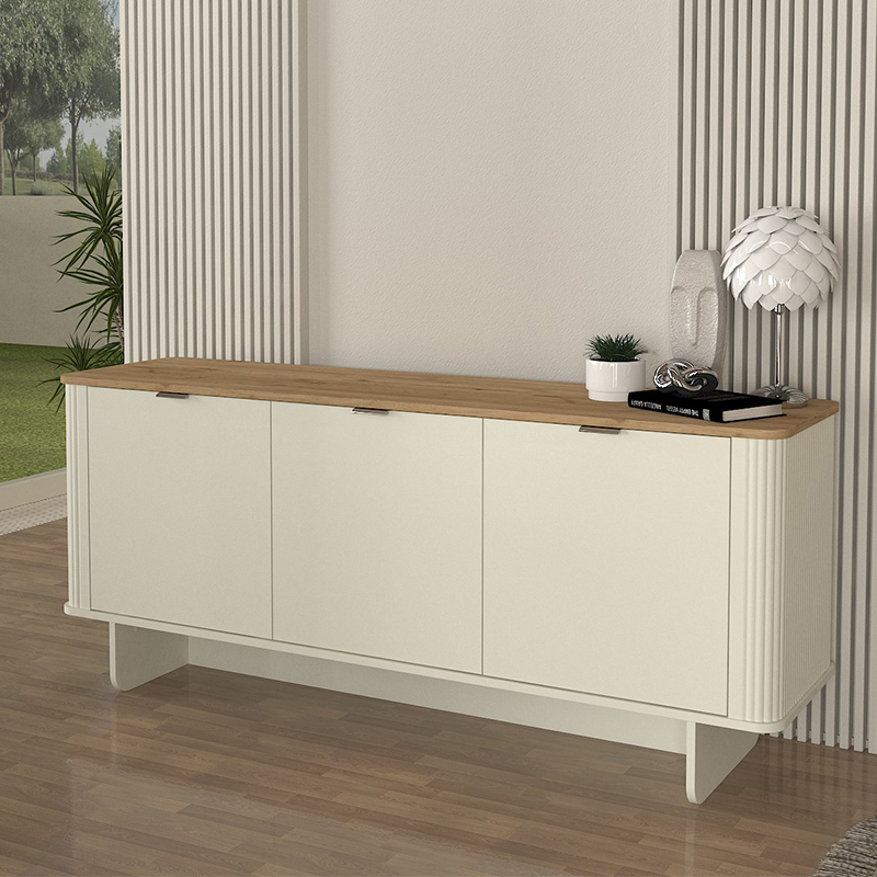 Μπουφές Ανάφη 67 χρώμα ivory - sepet oak 180x47x76,6εκ.