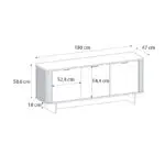 Μπουφές Ανάφη 67 χρώμα ivory – sepet oak 180x47x76,6εκ. – εικόνα 7