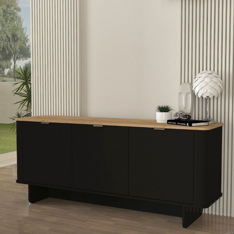 Μπουφές Ανάφη 67 χρώμα μαύρο - sepet oak 180x47x76,6εκ.