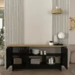 Μπουφές Ανάφη 67 χρώμα μαύρο – sepet oak 180x47x76,6εκ. – εικόνα 2