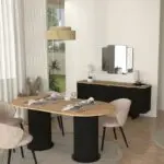 Μπουφές Ανάφη 67 χρώμα μαύρο – sepet oak 180x47x76,6εκ. – εικόνα 4