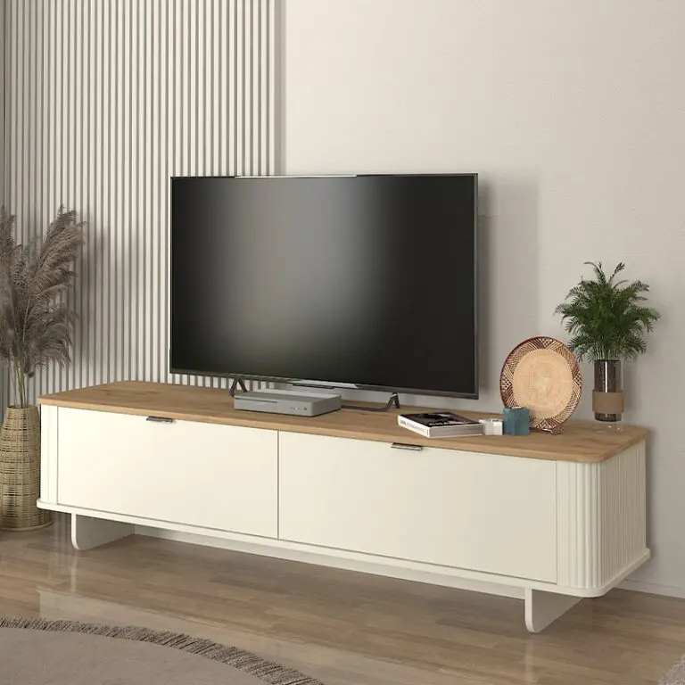 Έπιπλο τηλεόρασης Ανάφη 67 χρώμα ivory – sepet oak 180x47x45,6εκ.