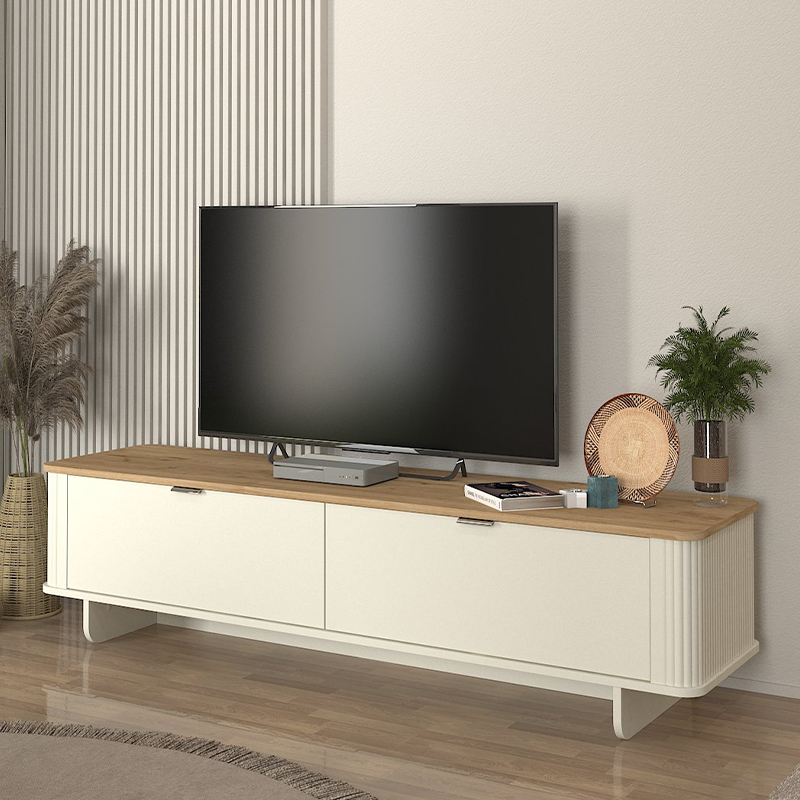 Έπιπλο τηλεόρασης Ανάφη 67 χρώμα ivory - sepet oak 180x47x45,6εκ.