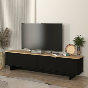 Έπιπλο τηλεόρασης Bohema χρώμα μαύρο - sepet oak 180x47x45,6εκ.
