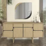 Καθρέπτης τοίχου Κάρπαθος 96 χρώμα rota oak – ανθρακί 70×2,2×70εκ. – εικόνα 3