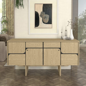 Μπουφές Lava χρώμα rota oak - ανθρακί 150x44,6x76εκ.
