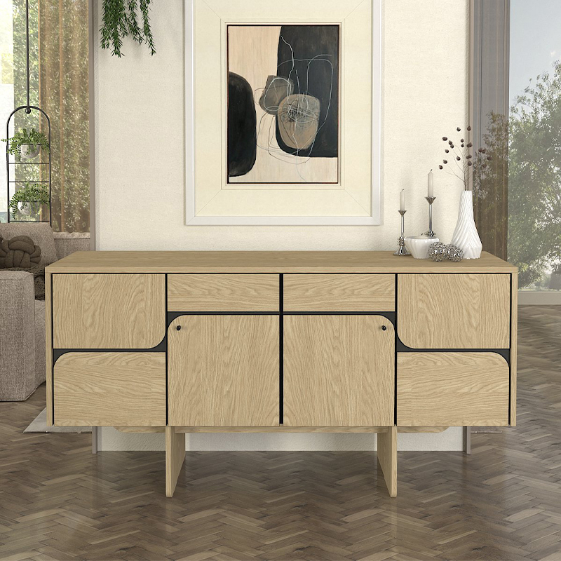 Μπουφές Κάρπαθος 96 χρώμα rota oak - ανθρακί 150x44,6x76εκ.