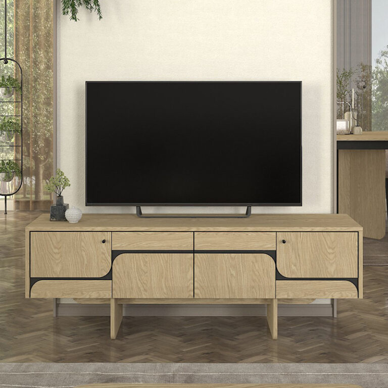 Έπιπλο τηλεόρασης Lava χρώμα rota oak – ανθρακί 150x35x51,3εκ.