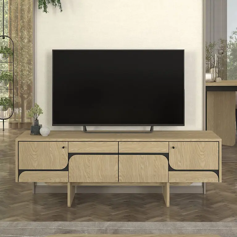 Έπιπλο τηλεόρασης Κάρπαθος 96 χρώμα rota oak – ανθρακί 150x35x51,3εκ.