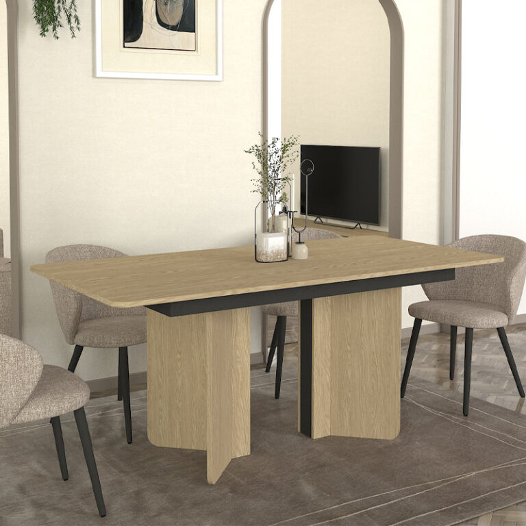 Τραπέζι Lava χρώμα rota oak – ανθρακί 180x90x76,8εκ.