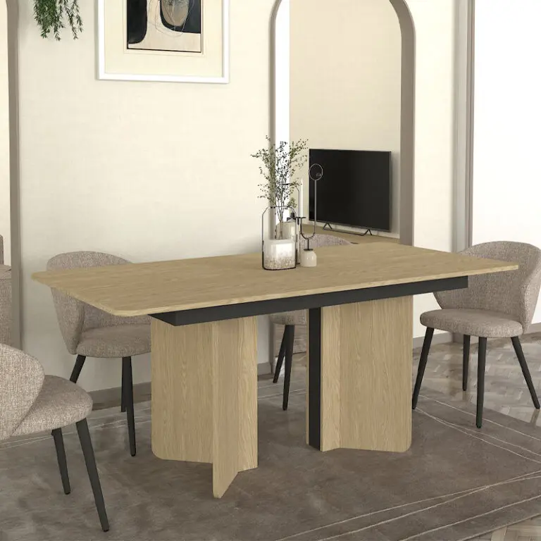 Τραπέζι Κάρπαθος 96 χρώμα rota oak – ανθρακί 180x90x76,8εκ.