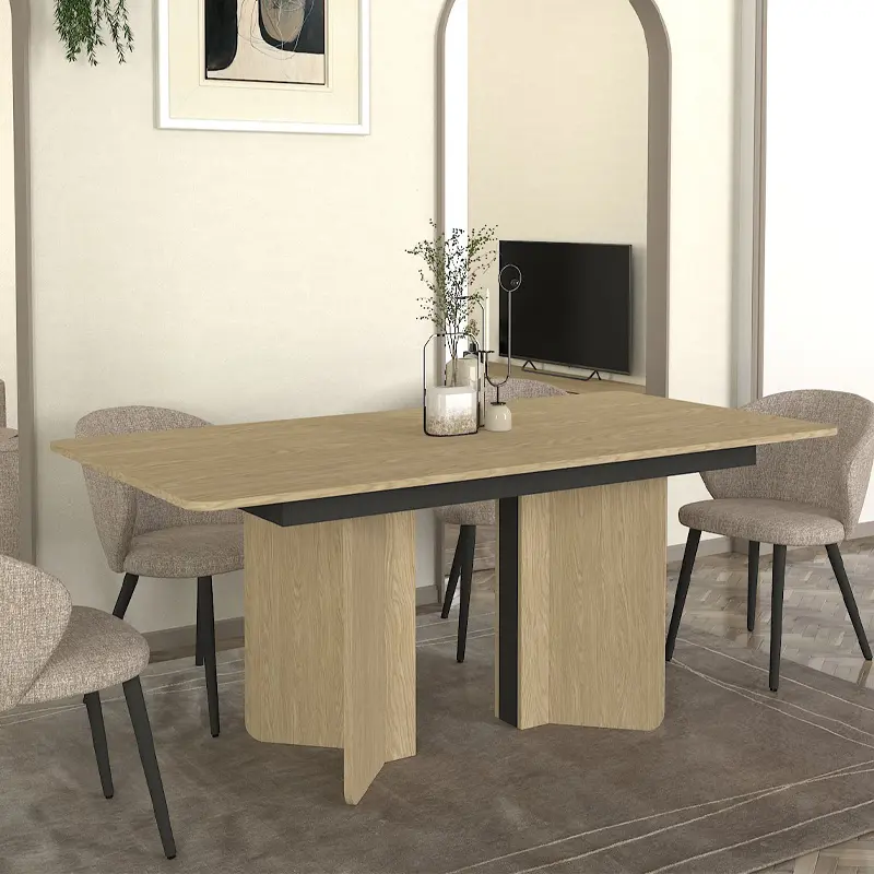Τραπέζι Κάρπαθος 96 χρώμα rota oak - ανθρακί 180x90x76,8εκ.