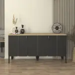 Μπουφές Σκιάθος 37 χρώμα ανθρακί – rota oak 150x45x75εκ.