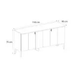 Μπουφές Σκιάθος 37 χρώμα ανθρακί – rota oak 150x45x75εκ. – εικόνα 8