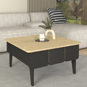 Τραπεζάκι σαλονιού Pedro χρώμα ανθρακί - rota oak 73,2x73,2x38,6εκ.