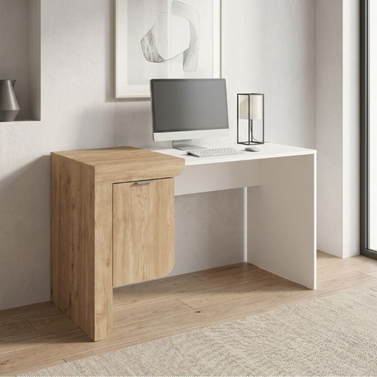 Γραφείο εργασίας Dario χρώμα sepet oak – λευκό 120x60x73,2εκ.
