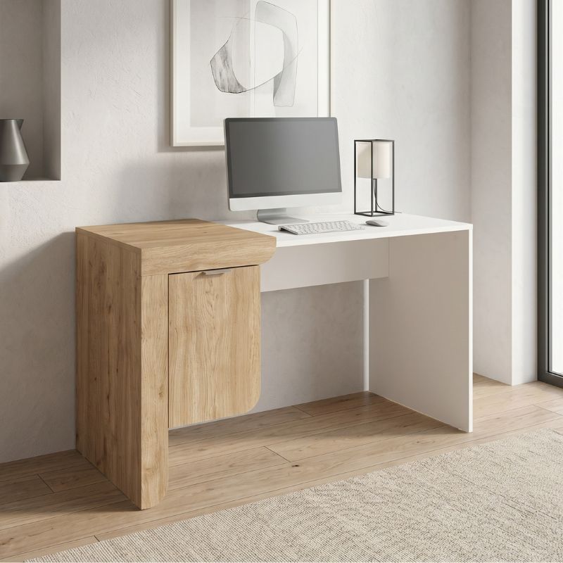 Γραφείο εργασίας Πήλιο 89 χρώμα sepet oak - λευκό 120x60x73,2εκ.