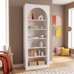 Βιβλιοθήκη Σύμη 55 χρώμα λευκό 74x35x180εκ.