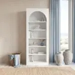Βιβλιοθήκη Σύμη 55 χρώμα λευκό 74x35x180εκ. – εικόνα 2