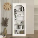Βιβλιοθήκη Σύμη 55 χρώμα λευκό 74x35x180εκ. – εικόνα 3