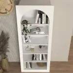 Βιβλιοθήκη Σύμη 55 χρώμα λευκό 74x35x180εκ. – εικόνα 4