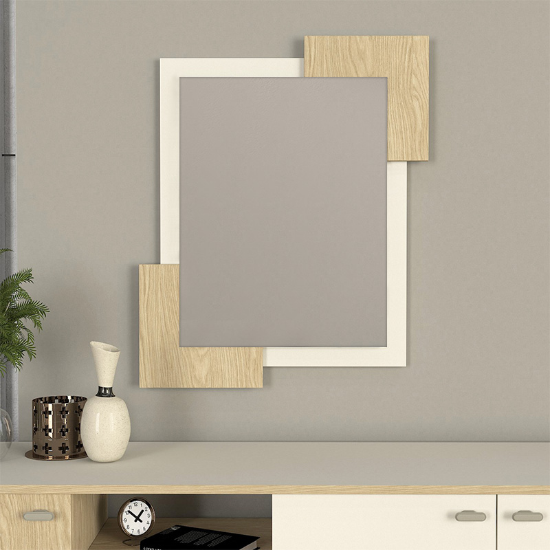 Καθρέπτης τοίχου Λευκάδα 27 χρώμα sandstone - rota oak 65x2,2x85εκ.