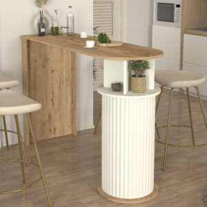 Τραπέζι μπαρ Bohema χρώμα sepet oak – ivory 150×51,6×101,8εκ.