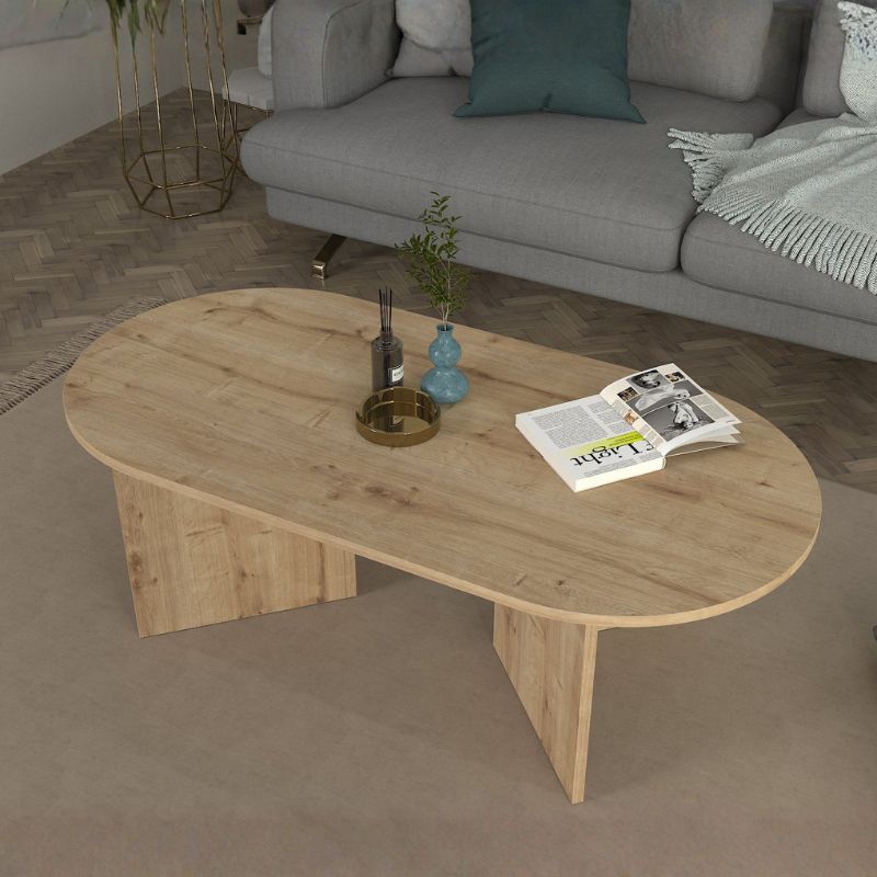 Τραπεζάκι σαλονιού Κρήτη 47 χρώμα sapphire oak 120x60x39,6εκ.