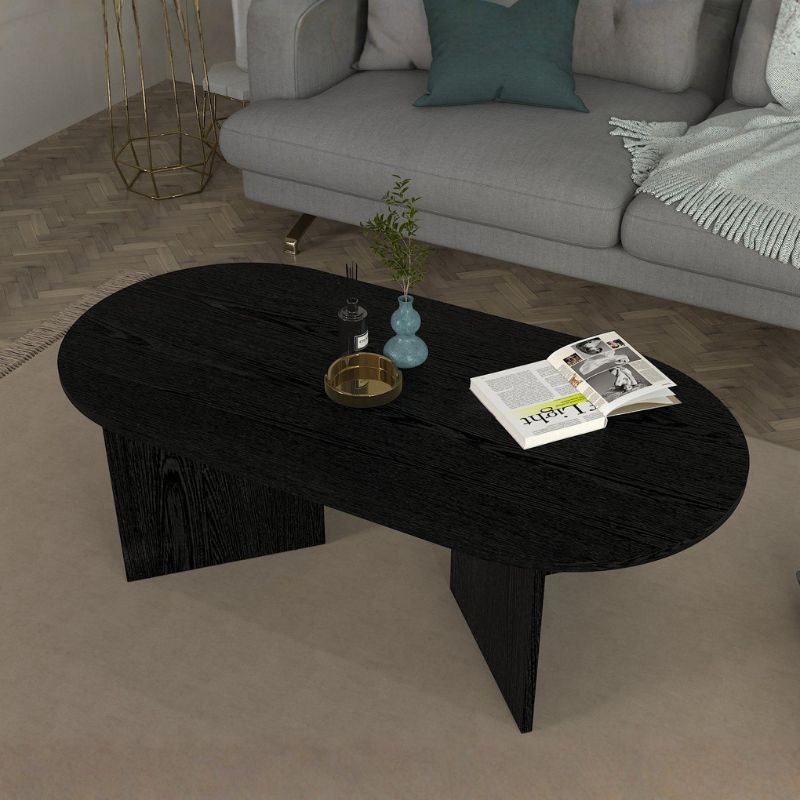 Τραπεζάκι σαλονιού Κρήτη 47 χρώμα sencron black 120x60x39,6εκ.