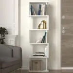 Βιβλιοθήκη Δωδώνη 73 χρώμα λευκό 45×19,6×158,8εκ. – εικόνα 2