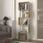 Βιβλιοθήκη Δωδώνη 73 χρώμα sapphire oak – λευκό 45×19,6×158,8εκ.