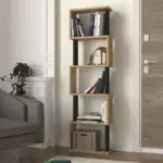 Βιβλιοθήκη Δωδώνη 73 χρώμα sapphire oak – ανθρακί 45×19,6×158,8εκ.