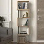 Βιβλιοθήκη Δωδώνη 73 χρώμα sapphire oak – ανθρακί 45×19,6×158,8εκ. – εικόνα 2