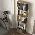 Βιβλιοθήκη Δωδώνη 73 χρώμα sapphire oak – ανθρακί 45×19,6×158,8εκ. – εικόνα 3