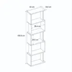 Βιβλιοθήκη Δωδώνη 73 χρώμα sapphire oak – ανθρακί 45×19,6×158,8εκ. – εικόνα 5