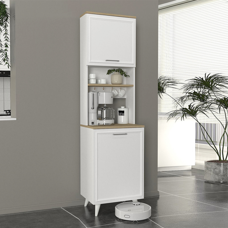 Έπιπλο κουζίνας Potter 1 χρώμα λευκό - rota oak 53,4x39,6x196,1εκ.