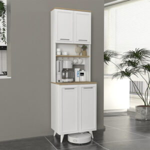 Έπιπλο κουζίνας Potter 2 χρώμα λευκό - rota oak 60x40x196,1εκ.
