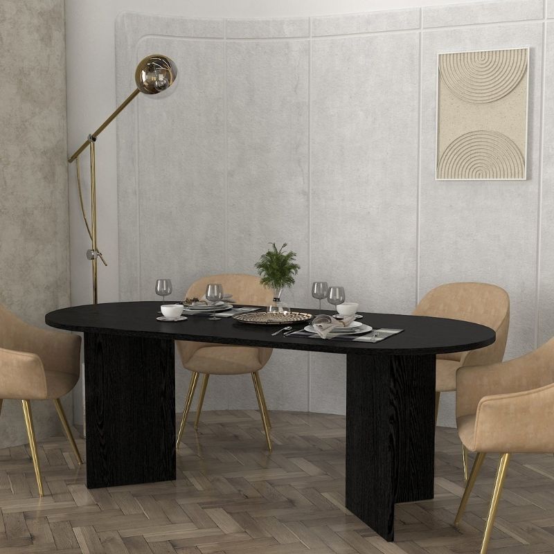 Τραπέζι Κρήτη 47 χρώμα sencron black 200x90x74εκ.