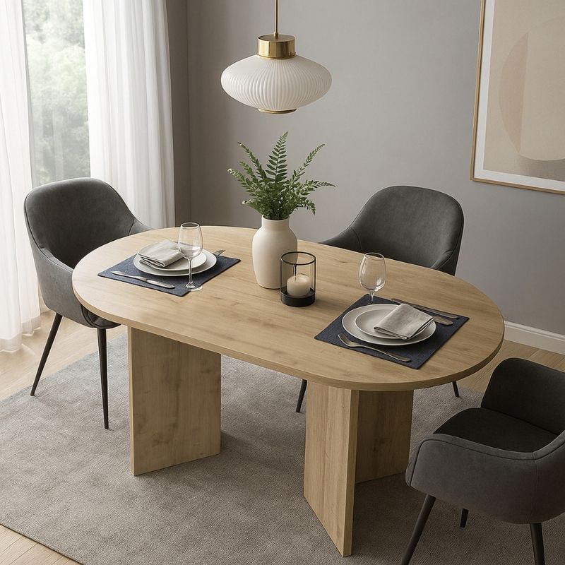 Τραπέζι Κρήτη 47 χρώμα sapphire oak 138x80x75εκ.