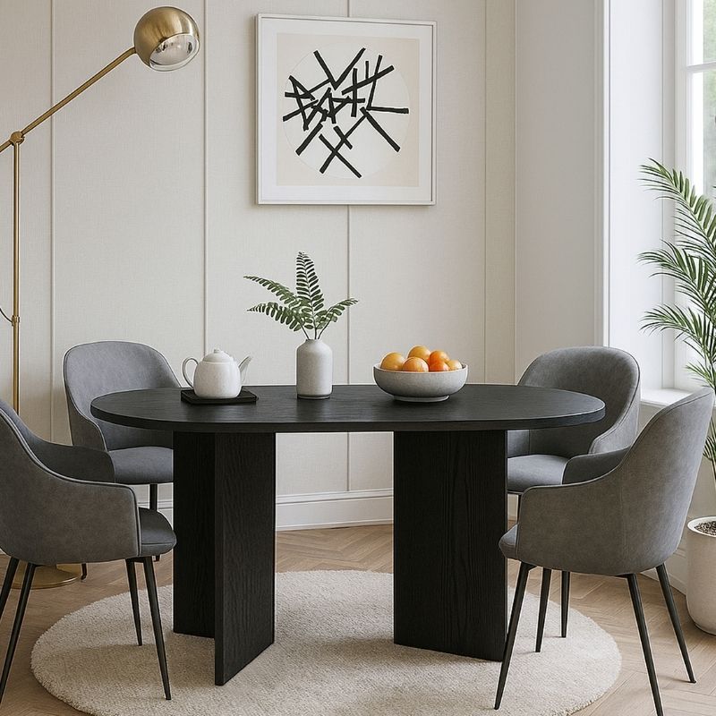 Τραπέζι Κρήτη 47 χρώμα sencron black 138x80x75εκ.