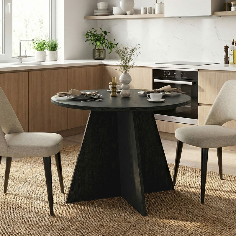 Τραπέζι Άνδρος 74 χρώμα sencron black Ø100x75,7εκ.