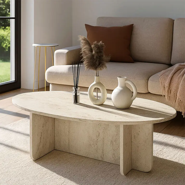 Τραπεζάκι σαλονιού Πάτμος 67 χρώμα travertine 120x60x39,8εκ.