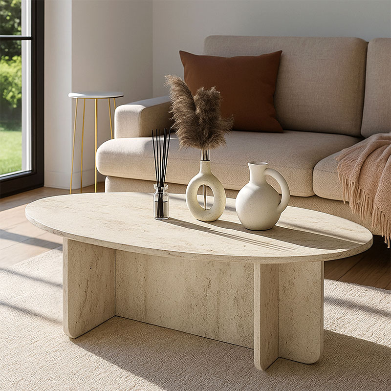 Τραπεζάκι σαλονιού Πάτμος 67 χρώμα travertine 120x60x39,8εκ.