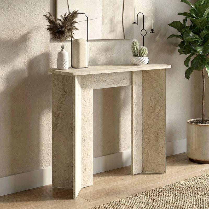 Κονσόλα Χάλκη 83 χρώμα travertine 90x29,6x91,8εκ.