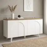 Μπουφές Αντίπαρος 97 χρώμα λευκό – sepet oak 150x45x74,6εκ.