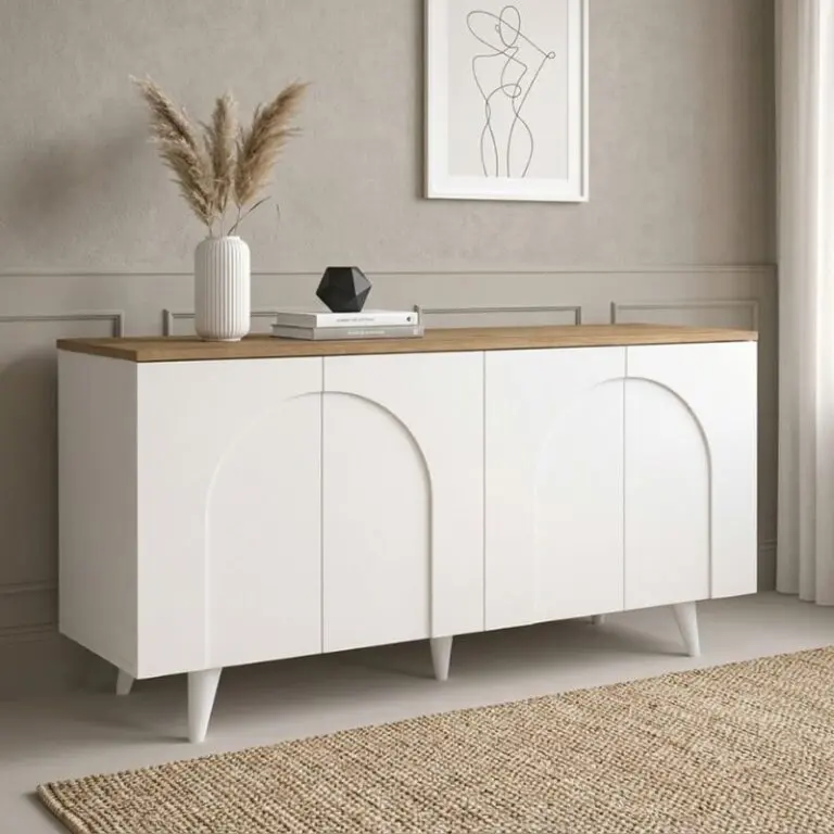 Μπουφές Αντίπαρος 97 χρώμα λευκό – sepet oak 150x45x74,6εκ.