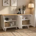Μπουφές Αντίπαρος 97 χρώμα λευκό – sepet oak 150x45x74,6εκ. – εικόνα 2