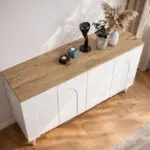 Μπουφές Αντίπαρος 97 χρώμα λευκό – sepet oak 150x45x74,6εκ. – εικόνα 3