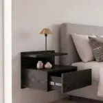 Κομοδίνο επιτοίχιο Σύμη 80 χρώμα sencron black 40×33,2×32εκ. – εικόνα 2